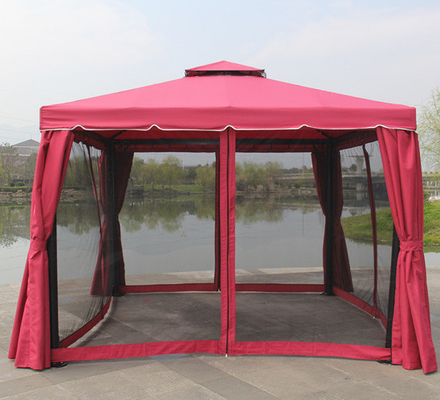 خيمة رومانية مقاومة للرياح من الألومنيوم مقاس 3 × 3 أمتار مضادة للبعوض ستارة مزدوجة الطبقات