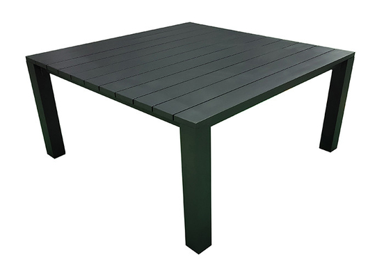 طاولة طعام حديقة سوداء أنيقة 160 × 160 سم مجمّعة من الألومنيوم بارتفاع 76 سم