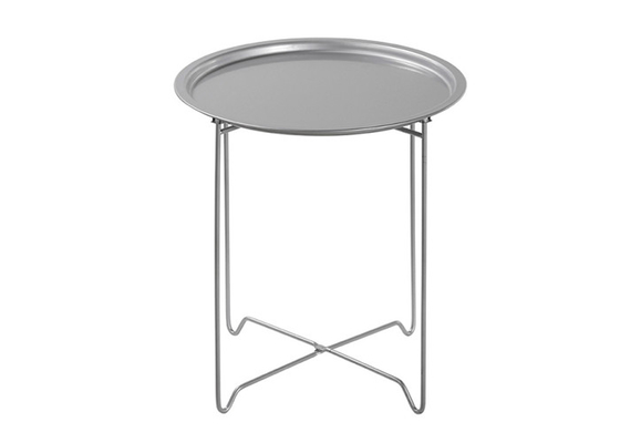 طاولة قابلة للطي في الأماكن المغلقة في الهواء الطلق إطار فولاذي مستدير يوفر مساحة