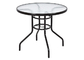 طاولة حديقة من الزجاج المقوى بإطار قوي ، طاولة فناء دائرية من الزجاج المقوى