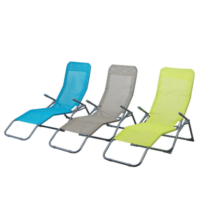 كرسي هزاز خارجي قابل للطي للشمس 1 × 1 Textilene Steel Rocking Chair