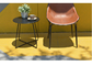 Kd Design 40x45cm طاولات قهوة مستديرة معدنية معاصرة لغرفة المعيشة